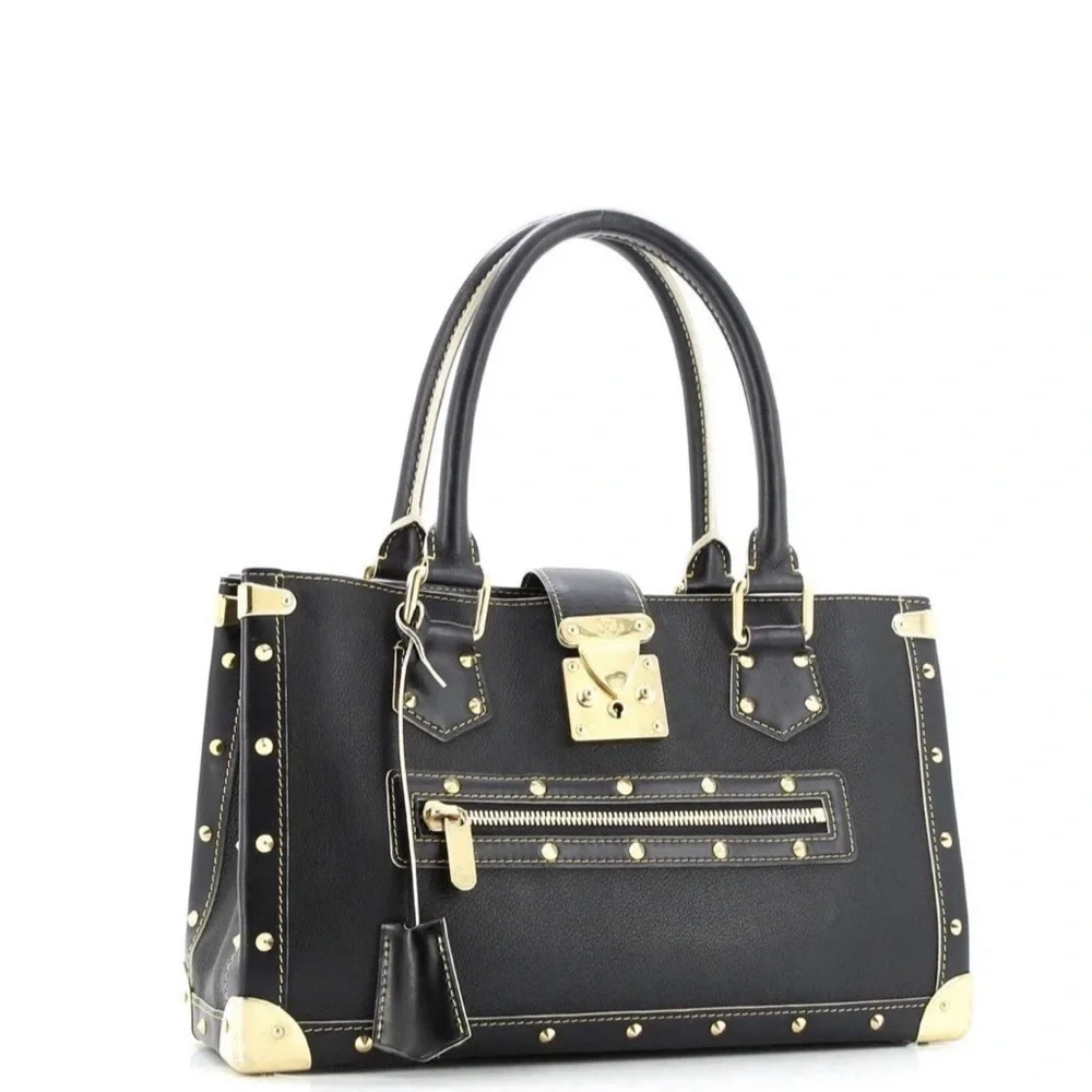 Louis Vuitton Black Leather Satchel with Gold Hardware - Picture 2 of 15